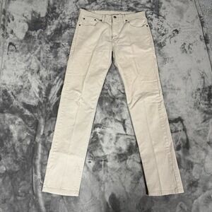 Levis Jeans Mens 32x34 Tan Khaki Denim 502 Tapered Pleated Stretch Preppy Office